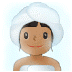 🧖🏽‍♀️ woman in steamy room: medium skin tone display on Samsung